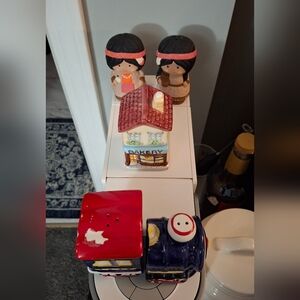 Vintage Ceramic Salt & Pepper Shakers, Set Of 3